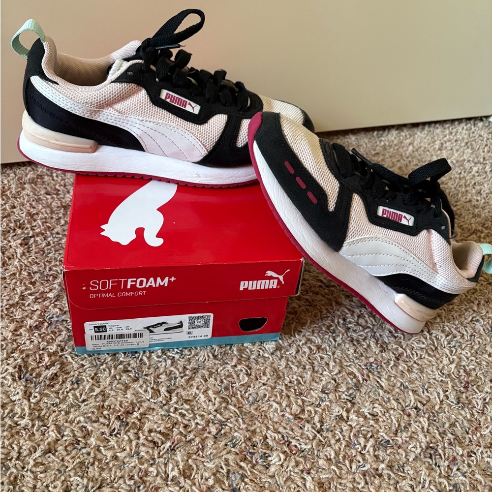 Puma Black, Pink and White Athletic Shoes